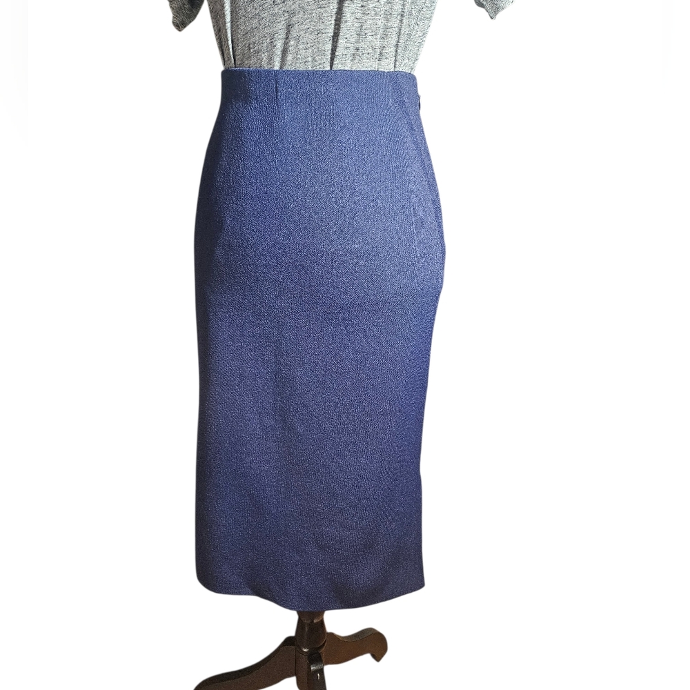 Vintage Ralph Lauren Collection Purple Label Navy Blue Pencil Skirt Medium - Picture 1 of 8